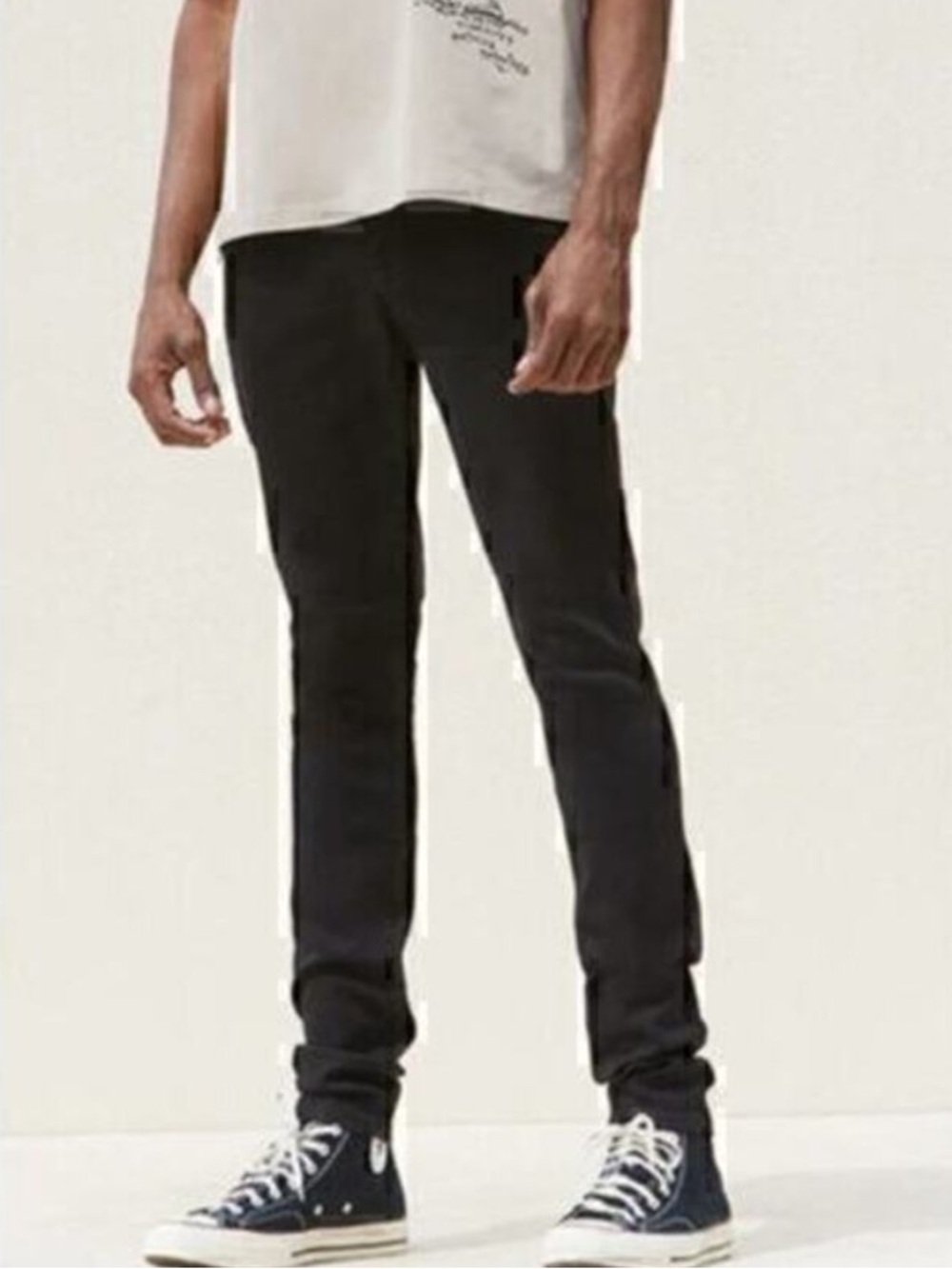 Pacsun Black stacked skinny Jeans 29x30 Men’s cotton Stretchy Zip Up, Style 0115